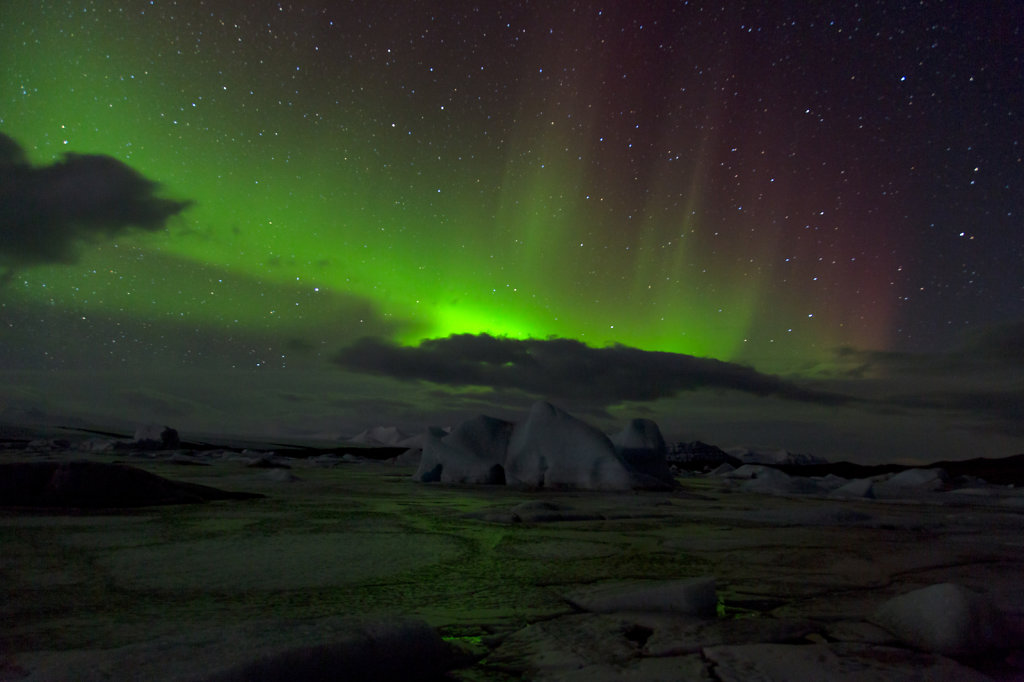 Nordlichter über Fjallsarlon