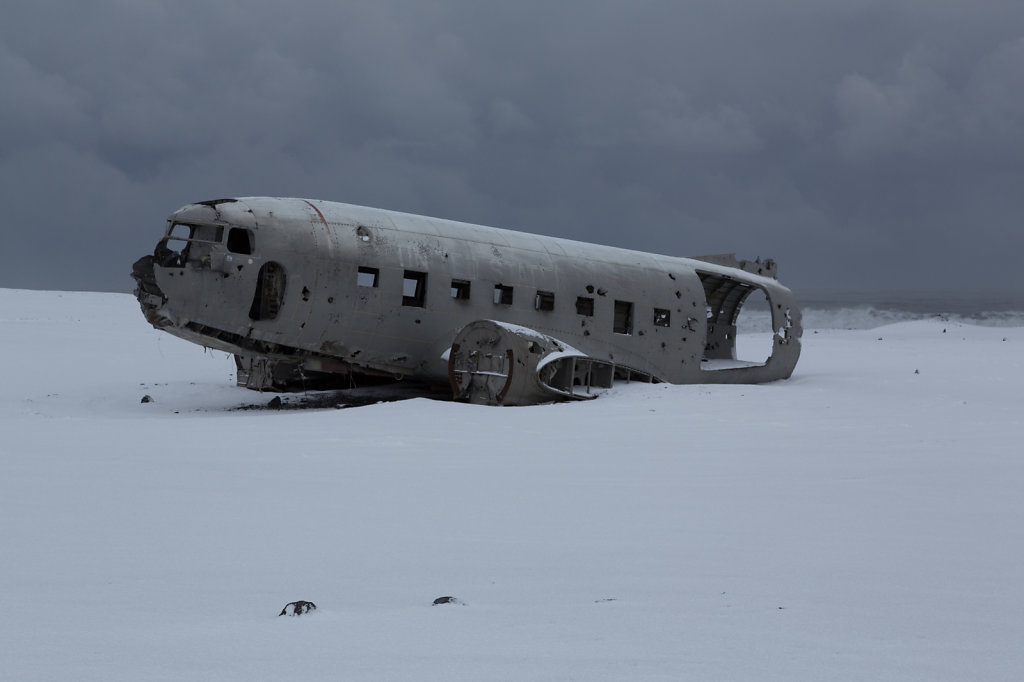 Flugzeugwrack in Island